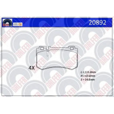 20892 GALFER Комплект тормозных колодок, дисковый тормоз