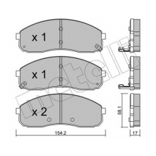 22-0631-0 METELLI Комплект тормозных колодок, дисковый тормоз