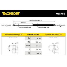 ML5788 MONROE Газовая пружина, капот