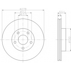 8DD 355 106-141 HELLA Тормозной диск