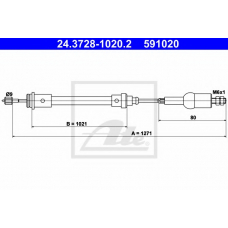 24.3728-1020.2 ATE Трос, управление сцеплением