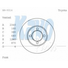 BR-9314 KAVO PARTS Тормозной диск