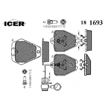 181693 ICER Комплект тормозных колодок, дисковый тормоз