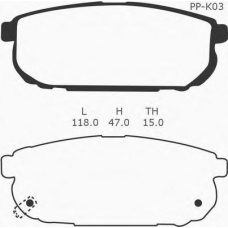 J PP-K03AF JAPANPARTS Комплект тормозных колодок, дисковый тормоз
