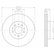 8DD 355 106-131 HELLA Тормозной диск