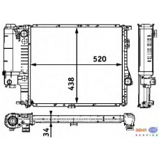 8MK 376 711-244 HELLA Радиатор, охлаждение двигателя