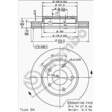 09.7651.10 BREMBO Тормозной диск