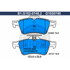 B1.G102-0748.2 GALFER Комплект тормозных колодок, дисковый тормоз