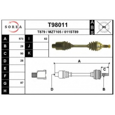 T98011 EAI Приводной вал