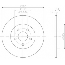 8DD 355 108-062 HELLA PAGID Тормозной диск