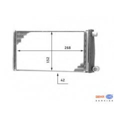 8FH 351 312-251 HELLA Теплообменник, отопление салона