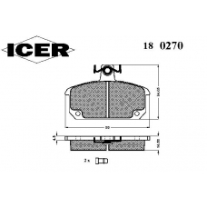 180270 ICER Комплект тормозных колодок, дисковый тормоз