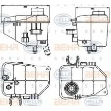 8MA 376 755-221 HELLA Компенсационный бак, охлаждающая жидкость