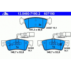 13.0460-7190.2 ATE Комплект тормозных колодок, дисковый тормоз