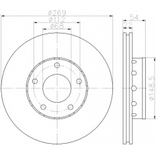 8DD 355 115-442 HELLA PAGID Тормозной диск