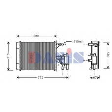 069110N AKS DASIS Теплообменник, отопление салона