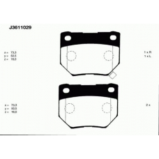 J3611029 NIPPARTS Комплект тормозных колодок, дисковый тормоз