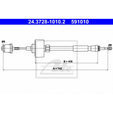 24.3728-1010.2 ATE Трос, управление сцеплением
