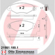21981.180.1 ZIMMERMANN Комплект тормозных колодок, дисковый тормоз