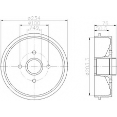 8DT 355 302-221 HELLA Тормозной барабан