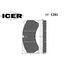151281 ICER Комплект тормозных колодок, дисковый тормоз
