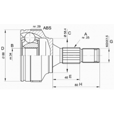 CVJ5297.10 OPEN PARTS Шарнирный комплект, приводной вал