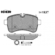 141837 ICER Комплект тормозных колодок, дисковый тормоз