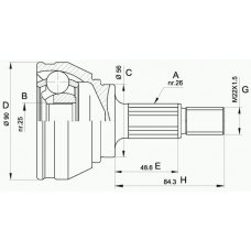 CVJ5576.10 OPEN PARTS Шарнирный комплект, приводной вал