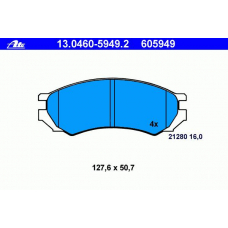 13.0460-5949.2 ATE Комплект тормозных колодок, дисковый тормоз