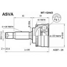 MT-12A43 ASVA Шарнирный комплект, приводной вал