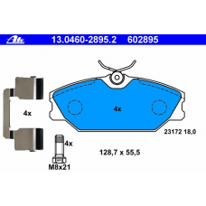 13.0460-2895.2 ATE Комплект тормозных колодок, дисковый тормоз