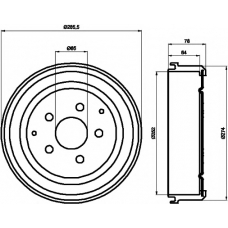 8DT 355 301-641 HELLA PAGID Тормозной барабан