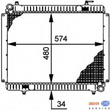 8MK 376 709-111 HELLA Радиатор, охлаждение двигателя