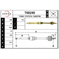 T68248 EAI Приводной вал