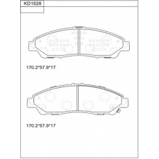 KD1528 ASIMCO Комплект тормозных колодок, дисковый тормоз