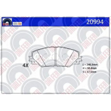 20994 GALFER Комплект тормозных колодок, дисковый тормоз