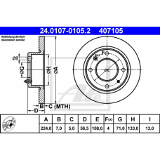 24.0107-0105.2 ATE Тормозной диск