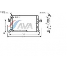 OLA2305 AVA Радиатор, охлаждение двигателя