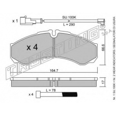 221.4W TRUSTING Комплект тормозных колодок, дисковый тормоз