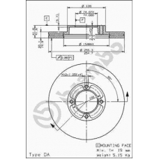 09.5019.10 BREMBO Тормозной диск