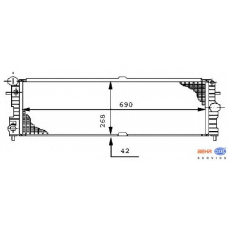 8MK 376 711-731 HELLA Радиатор, охлаждение двигателя