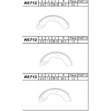 K6712 ASIMCO Комплект тормозных колодок
