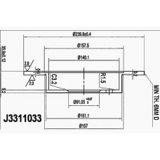 J3311033 NIPPARTS Тормозной диск