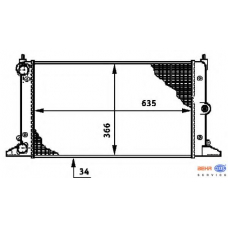 8MK 376 720-511 HELLA Радиатор, охлаждение двигателя