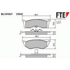 BL1410U1 FTE Комплект тормозных колодок, дисковый тормоз