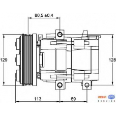 8FK 351 113-241 HELLA Компрессор, кондиционер