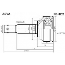 NS-TD2 ASVA Шарнирный комплект, приводной вал