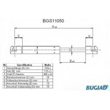 BGS11050 BUGIAD Газовая пружина, заднее стекло