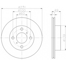 8DD 355 108-571 HELLA Тормозной диск