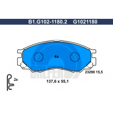 B1.G102-1180.2 GALFER Комплект тормозных колодок, дисковый тормоз